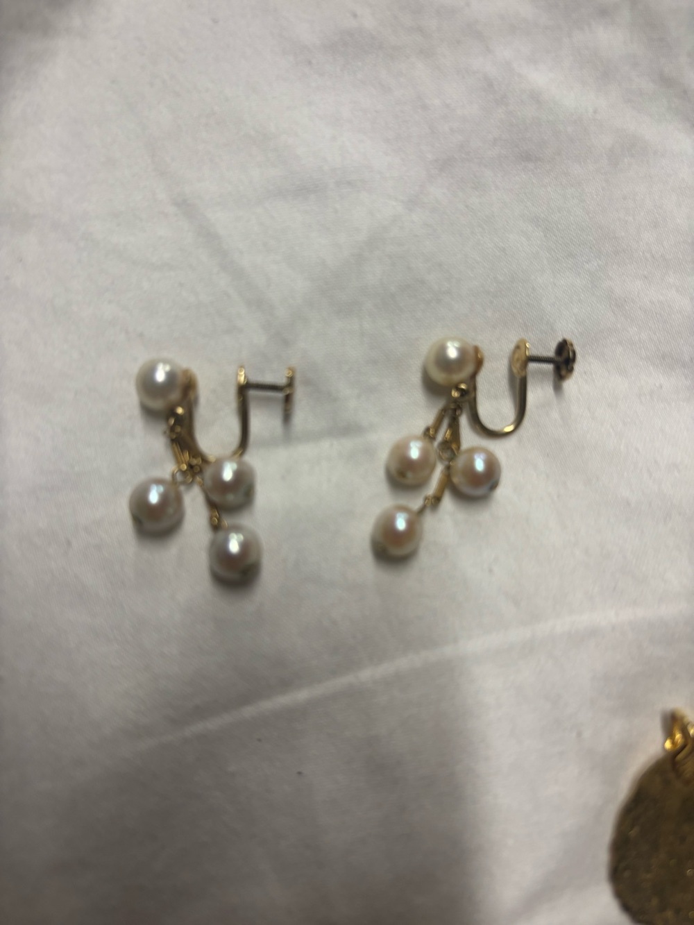 Pearl earring clios 14kt